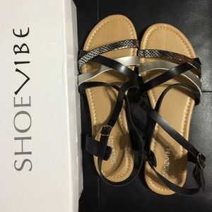 🚲shoevibe snake print straps sandals R11